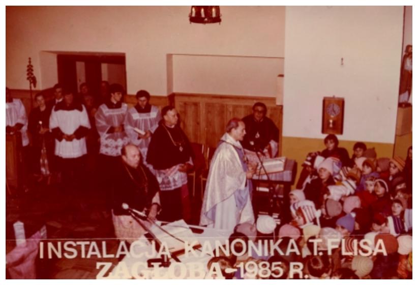 Ks.Flis kanonikiem Kapituy Zamojskiej Instalacja kanonicka 25 III 1985r.
